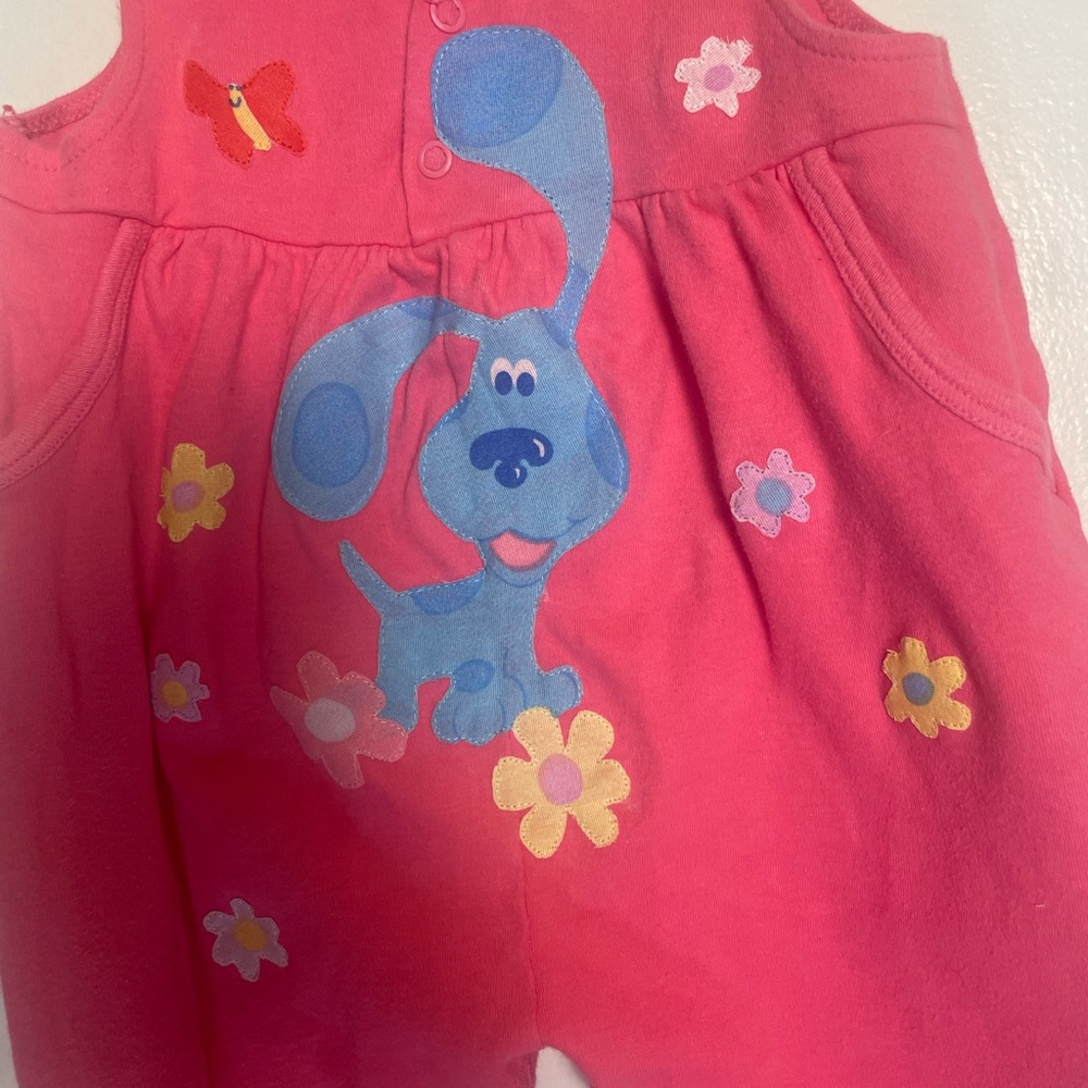 Upcycled Vintage Floral Blues Clues Romper 18M